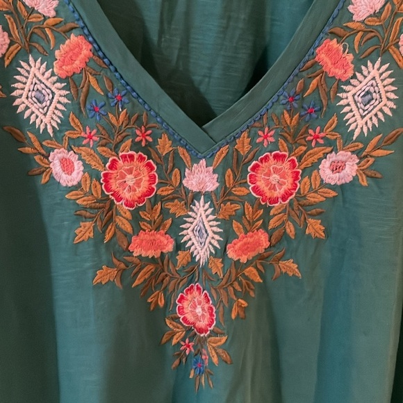 Sundance Lakelynn Floral Top Teal Blue size S - Picture 3 of 8